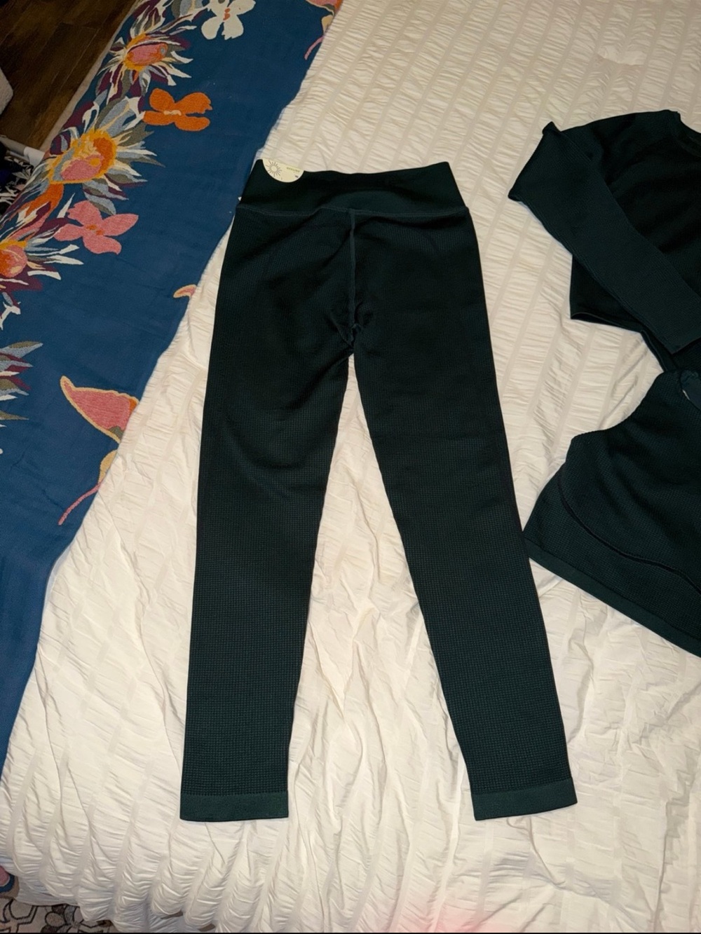 Aerie offline Deep Teal waffle knit 3-Piece Active Set - Picture 2 of 5